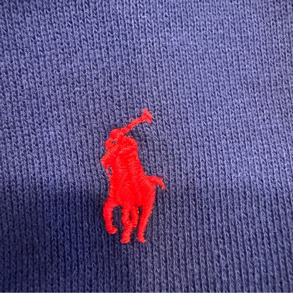 Ralph Lauren Polo Boys Navy Blue Hoodie Pullover Size 7 Red Pony Logo - Picture 5 of 10